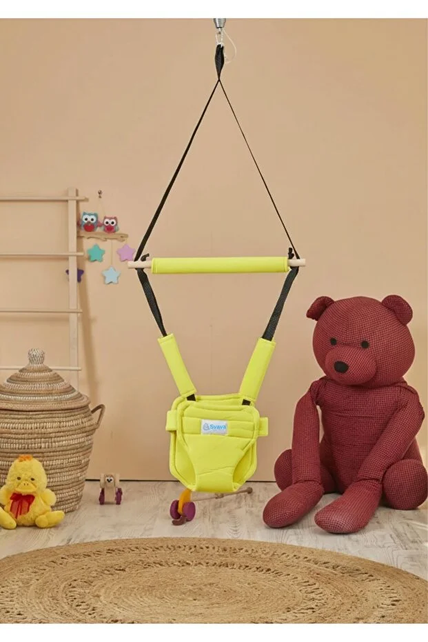 Hoppala Zıpzıp Yüz Korumalı Kanguru, Yaylı Denge Bebek Yürüteci Doğal Ahşap